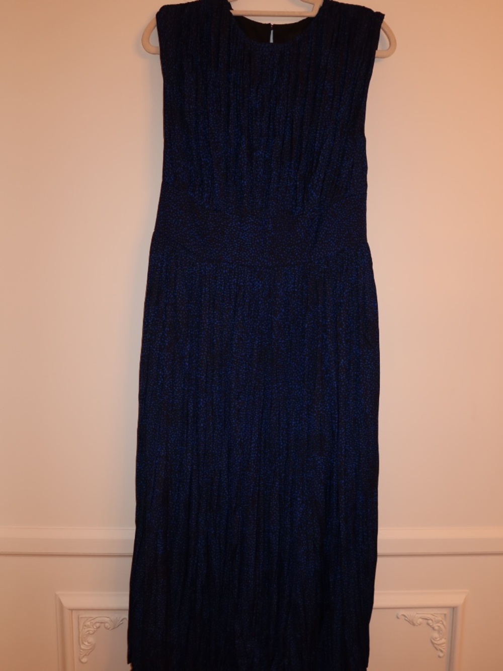 Midi Blue and Black Polka Dot Dress Banana Republic Size 12